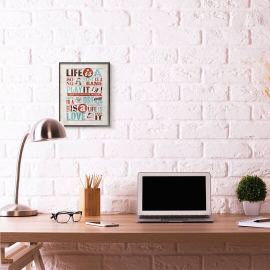 Stupell Industries Life Is A Song Wall Art in Black Frame